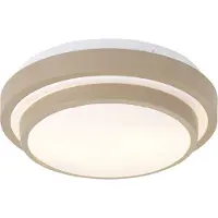 QAZQA Moderne plafondlamp taupe met wit 34 cm 2-lichts IP44 - Walden