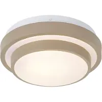 QAZQA Moderne plafondlamp taupe met wit 25cm IP44 - Walden