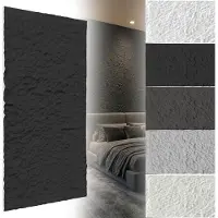 ACXIN Wandpanelen 3D - Wandpanelen Steenlook Muurpanelen Wandbekleding Decoratief PU Waterdicht Badkamer Woonkamer Keuken - 120x60cm - 3cm Dik - Diepzwart - 3 Stuks