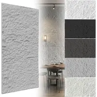 ACXIN Wandpanelen 3D - Wandpanelen Steenlook Muurpanelen Wandbekleding Decoratief PU Waterdicht Badkamer Woonkamer Keuken - 120x60cm - 3cm Dik - Cementgrijs - 2 Stuks