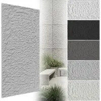 ACXIN Wandpanelen 3D - Wandpanelen Steenlook Muurpanelen Wandbekleding PU Waterdicht Badkamer Woonkamer Keuken - 120x60cm - 5cm Dik - Cementgrijs - 3 Stuks