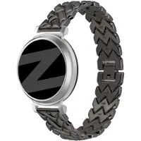 Bandz Metalen 'V-Type' bandje geschikt voor Garmin Lily 2 / Pebble Round 2 - Zwart