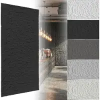 ACXIN Wandpanelen 3D - Wandpanelen Steenlook Muurpanelen Wandbekleding PU Waterdicht Badkamer Woonkamer Keuken - 120x60cm - 5cm Dik - Diepzwart - 2 Stuks