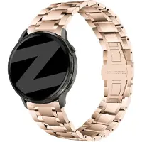 Bandz Steel Link Strap Deluxe 18mm - horlogebandje geschikt voor Garmin Vivoactive 4S / Vivomove 3S / Venu 2S / Venu 3S / Forerunner 255S / Forerunner 265S / Venu 4 41mm - Rosegoud