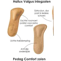 Pedag Hallux Valgus oplossing - Voetpolster + Inlegzolen set - Leer - Maat 42 - L