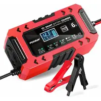 FOXSUR Awtools Serie - Automatische Acculader - 12V 6A - LCD Display - Intelligente Modus