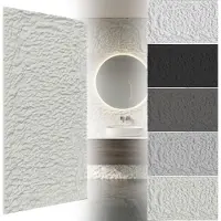 ACXIN Wandpanelen 3D - Wandpanelen Steenlook Muurpanelen Wandbekleding PU Waterdicht Badkamer Woonkamer Keuken - 120x60cm - 5cm Dik - Marmerwit - 2 Stuks