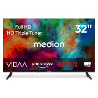 Medion 80 cm (32 inch) Full HD-tv (smart-tv, VIDAA Store, Prime Video, Disney+, DAZN, Paramount+, HbbTV, PVR, HDR-triple-tuner, MD 832102)