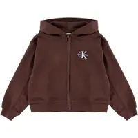 Calvin Klein sweatvest met logo - bruin Logo - maat 164