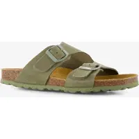 Hush puppies suède dames bio slippers groen maat 37