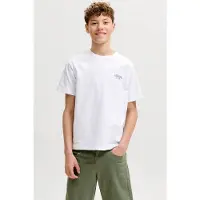 Jack & Jones JUNIOR T-shirt met backprint wit Jongens Katoen Ronde hals - maat 176