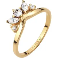 Elli Ring 'Crown' goud / transparant