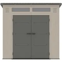 Vente-unique Tuinhuis van hars HDPE met aflopend dak beige en grijs 6,5 m² met vloer - dikte 22 mm - ANTEVA