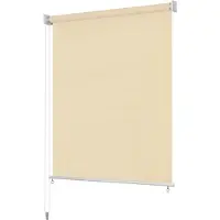 vidaXL Rolgordijn voor buiten 105(B)x140(H) cm crèmekleurig