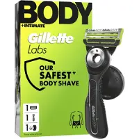 Gillette GilletteLabs Body + Intimate Scheermes met magnetische hanger - 1 handgreep - 1 scheermesje