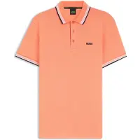 BOSS Polo van katoenpiqué met logodetails