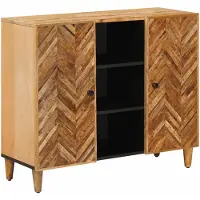 vidaXL Opbergkasten Bruin 90 x 33,5 x 75 cm Massief Mango Hout