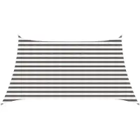 vidaXL Zonneschaduwzeil 3 / 4 x 2 m HDPE Rechthoekig Lichtgrijs en wit