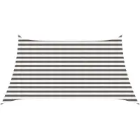 vidaXL Zonneschaduwzeil Lichtgrijs en wit 3 / 4 x 2 m HDPE