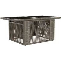 vidaXL Tuinstoel met opklapbare tafel Grijs 100 x 55 x 37 cm
