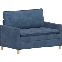vidaXL Bank Blauw 126 x 81 x 87,5 cm Polyester