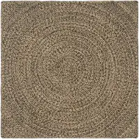 vidaXL Gebied Tapijt Naturel en Zwart 160 x 160 cm Jute
