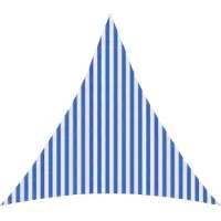 vidaXL Zonneschaduwzeil 3,6 x 3,6 x 3,6 m HDPE Driehoekig Blauw en Wit
