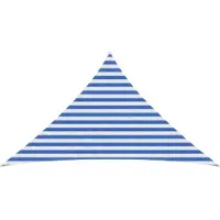 vidaXL Zonneschaduwzeil Blauw en Wit 2,5 x 2,5 x 3,5 m HDPE
