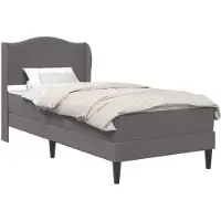 vidaXL Bedframe met hoofdeinde Grijs 100 x 200 cm Kunstleer