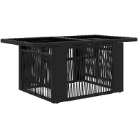 vidaXL Tuinstoel met opklapbare tafel Zwart 100 x 55 x 37 cm
