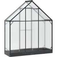 vidaXL Tuin Serre met de deur Antracietkleurig 183,5 x 63,5 x 207 cm