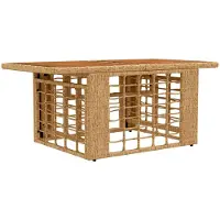 vidaXL Tuinstoel met opklapbare tafel Naturel 100 x 55 x 37 cm