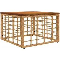 vidaXL Tuin Tafel Naturel 55 x 55 x 37 cm PE Riet en Glas