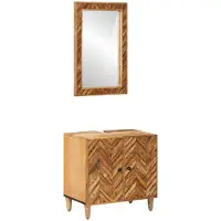 vidaXL Badkamerkast set 2 st 62 x 33 x 58 cm Massief Mango Hout