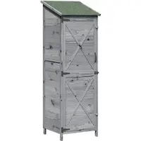 vidaXL Tuin Shed met dak Grijs 59,5 x 56 x 176,5 cm Massief Vurenhout