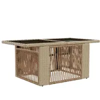vidaXL Tuinstoel met opklapbare tafel Beige 100 x 55 x 37 cm