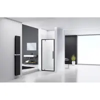 Van Rijn ST04 nisdeur helder glas 90cm zwart