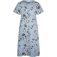 Gaubert Essential Dames Nachthemd Korte Mouw - Premium Gekamd Katoen - Bloemetjes - Lichtblauw - Maat S - GB-6814
