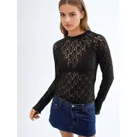 Busem Kanten Slim Fit Ronde Hals Blouse