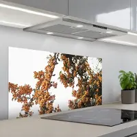 KitchenYeah Spatscherm 100x50 cm - Zelfklevende achterwand Bloemen - Takken - Natuur - Keuken muurbeschermer - Spatwand fornuis