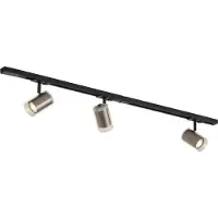 QAZQA Modern railsysteem zwart met 3 gunmetal spots 1-fase - Iconic Lloyd