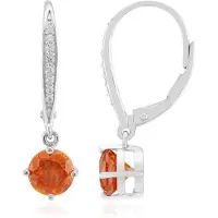 Cavill - Zilveren Oorbellen met Ronde Sfaleriet (1,85 ct) en Zirkonia (0,13 ct) - 925 Sterling Zilver, Rhodium - Elegante Sieraden - Cadeau voor Dames