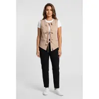 Summum Woman Gilet Cotton Stretch Sesame Maat: 34 | Gilets Outlet | Dames