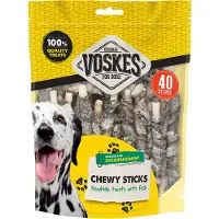Voskes Hondensnack Rawhide Sticks Vis 40 Stuks