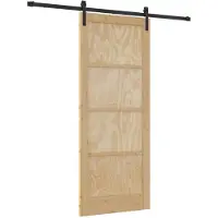 vidaXL Schuifdeur 86 x 211 cm Massief grenenhout Naturel en Zwart