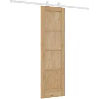 vidaXL Schuifdeur Natuurlijk en Wit 61 x 198,5 cm Massief grenenhout