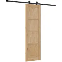 vidaXL Schuifdeur Naturel en Zwart 61 x 198,5 cm Massief grenenhout