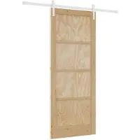 vidaXL Schuifdeur 86 x 211 cm Massief grenenhout Natuurlijk en Wit