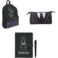 Wednesday back to school set; rugzak, etui en notitieboek met pen