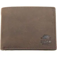 Bear design Dark Nature Leren Billfold - Bruin
